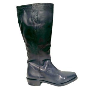 Vintage Foundry Company Womens Black Leather Knee Boots Size 8.5.